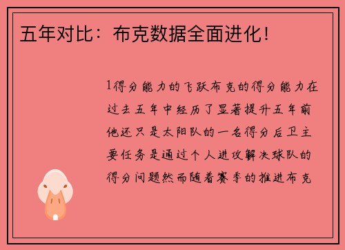 五年对比：布克数据全面进化！